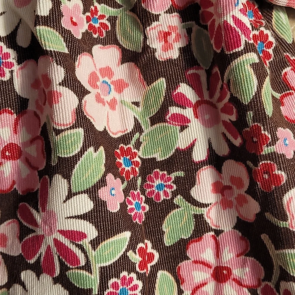 OshKosh Girls 2T colorful floral retro ribbed corduroy short sleeve casual dress